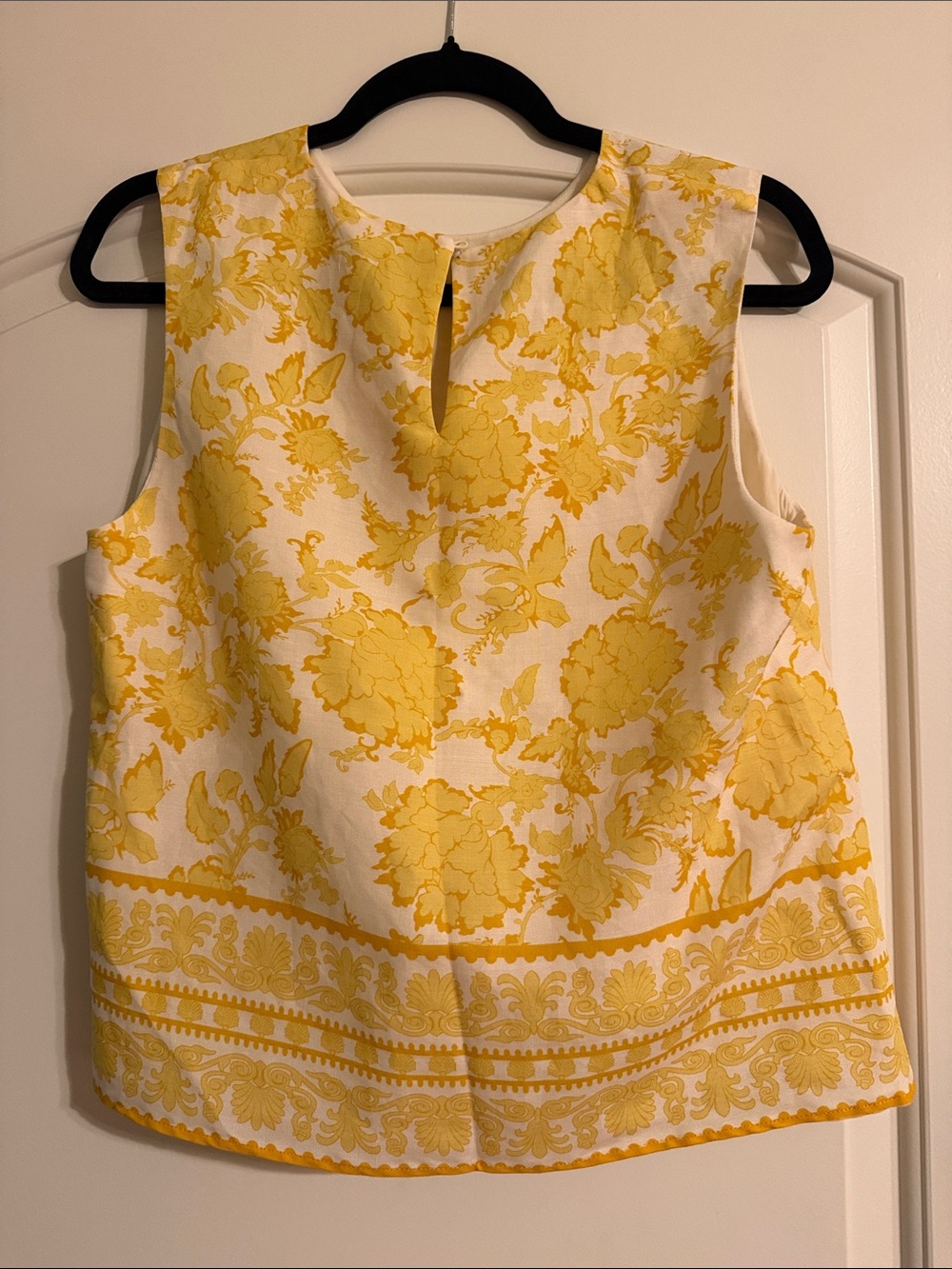 Alex Marie Yellow and White Floral Sleeveless Shell Top
